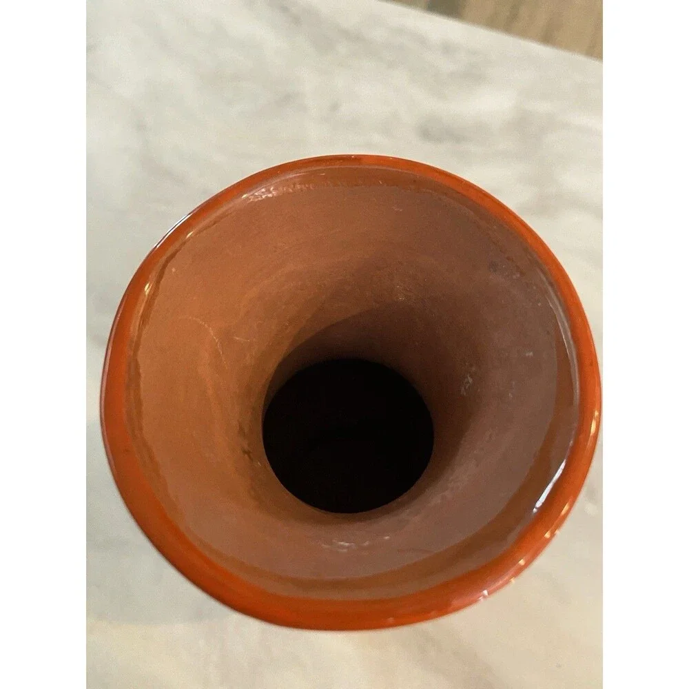 Vintage Mexican Folk Art Hand Painted Vase